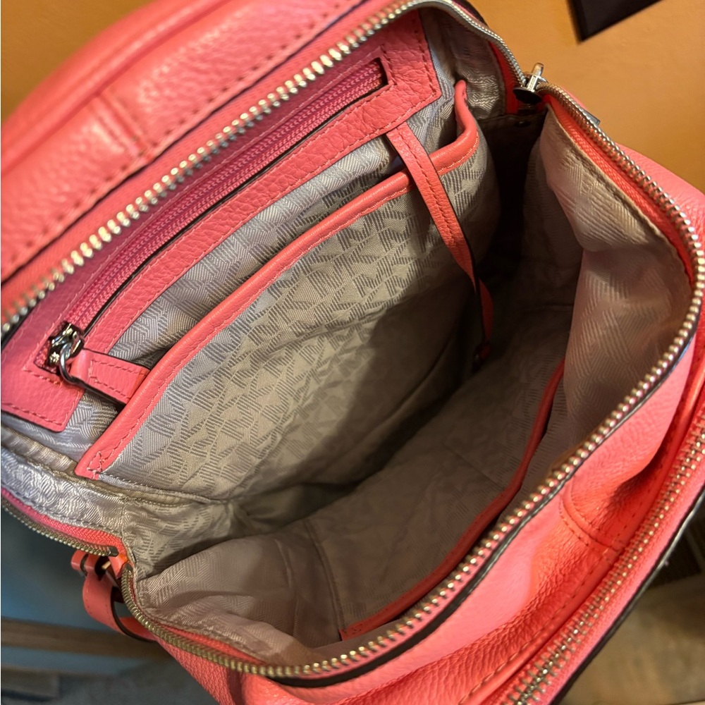 Michael Kors Pink coral Leather purse medium Backpack - Picture 7 of 10